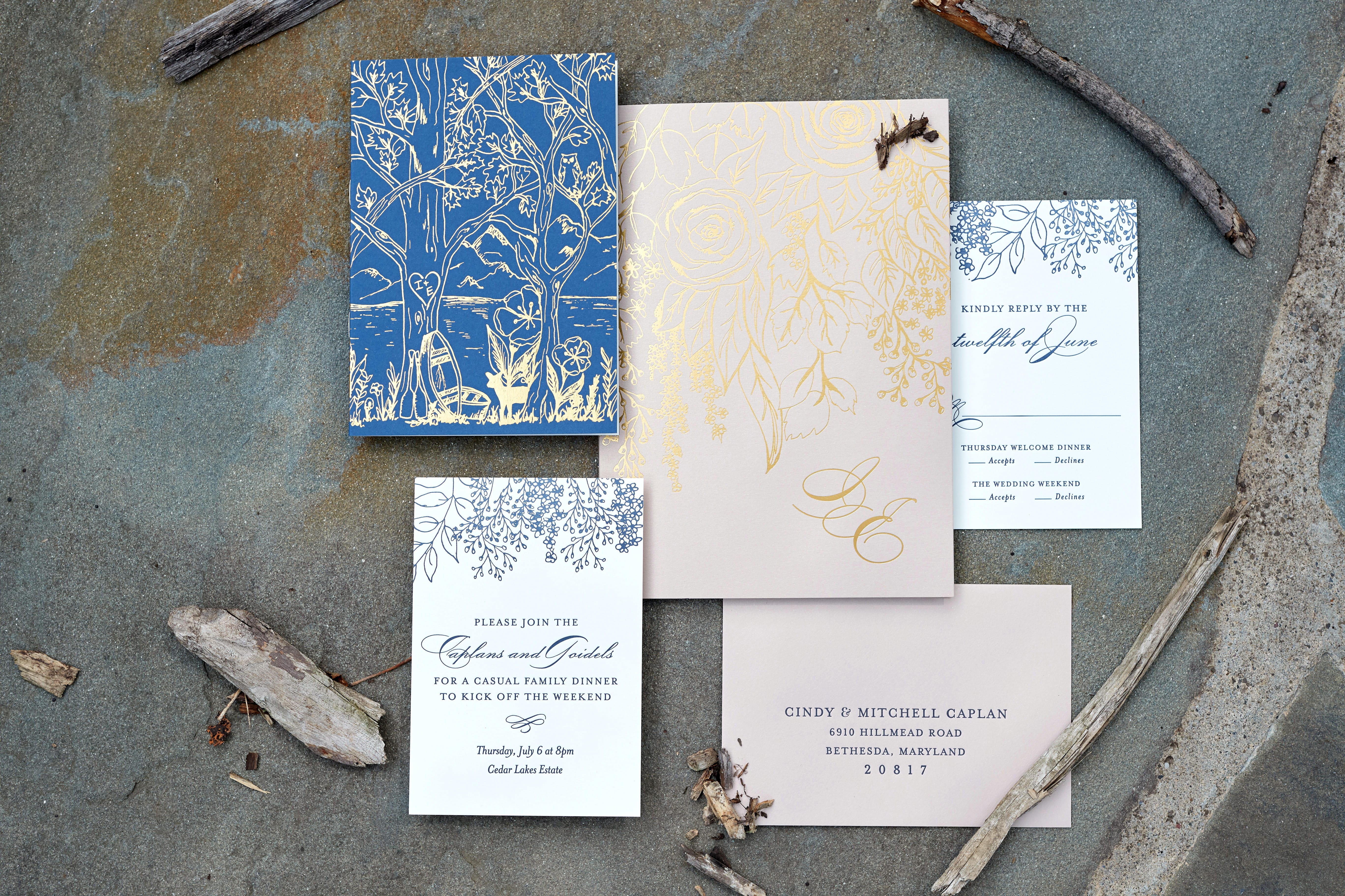 invitations for camp wedding by Ceci New York