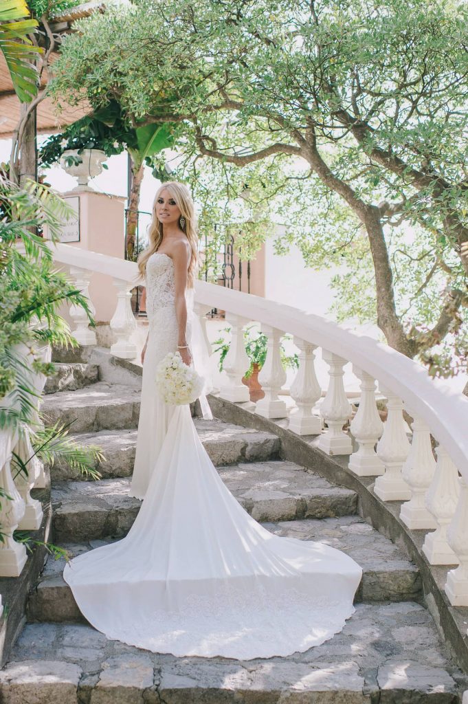 Bride at this at this Positano wedding weekend in Villa Tre Ville | Photo by Gianni di Natale