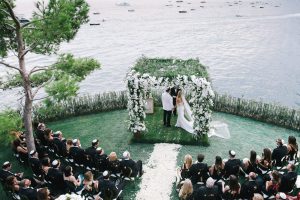 Outdoor ceremony at this Positano wedding weekend in Villa Tre Ville | Photo by Gianni di Natale