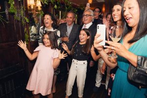 Surprise! Guests at this 40th surprise birthday party at Beatrice Inn in West Village | Photo by Darren Ornitz
