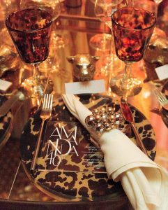 Glamorous table setting at this 40th surprise birthday at the Boom Boom Room in NYC | Photo by Luis Zepeda