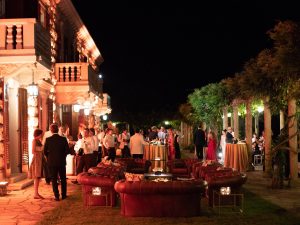 Casino Royale-themed party at this Aman Sveti Stefan Montenegro destination wedding weekend | Photo by Allan Zepeda