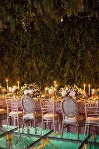 Reception decor at this Aman Sveti Stefan Montenegro destination wedding weekend | Photo by Allan Zepeda