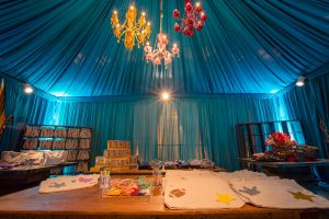 DIY canvas tote area at this food festival and souk-inspired bat mitzvah in DC | Photo by Luis Zepeda
