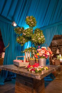 Table and floral decor at this food festival and souk-inspired bat mitzvah in DC | Photo by Luis Zepeda