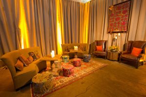 Hangout area at this food festival and souk-inspired bat mitzvah in DC | Photo by Luis Zepeda