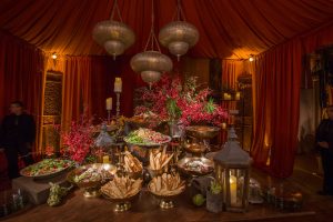 Bread and salad area at this food festival and souk-inspired bat mitzvah in DC | Photo by Luis Zepeda