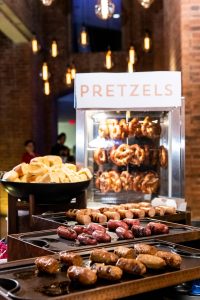 Pretzel station at this Brooklyn Museum rehearsal dinner in NYC | Photo by Gruber Photo