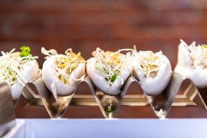 Gua bao station at this Brooklyn Museum rehearsal dinner in NYC | Photo by Gruber Photo
