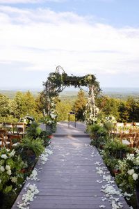 Outdoor ceremony at this camp-themed wedding weekend at Cedar Lakes Estate in Upstate NY, USA | Photo by Christian Oth Studios