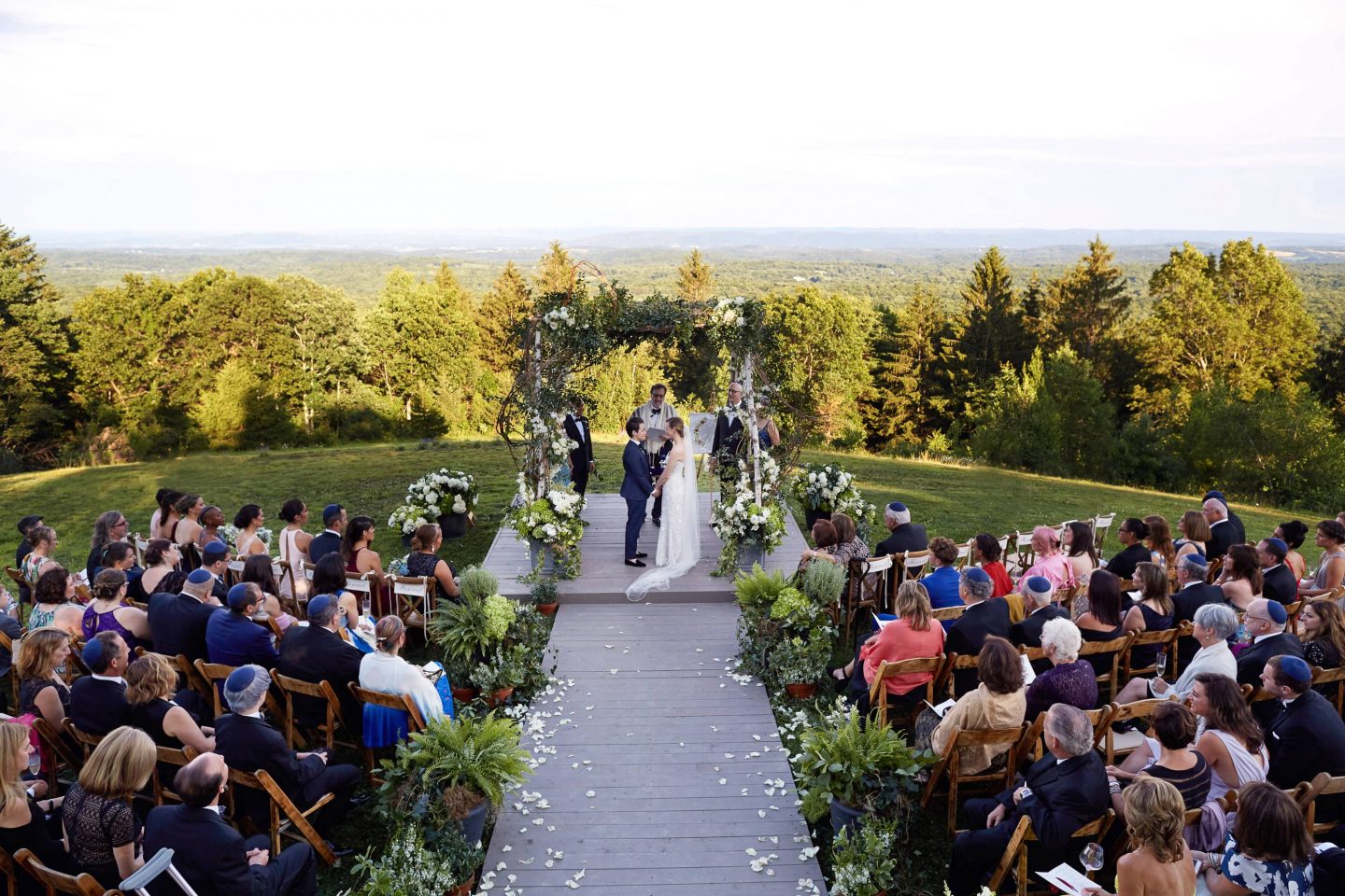 Ceremony at this camp-themed wedding weekend at Cedar Lakes Estate in Upstate NY, USA | Photo by Christian Oth Studios