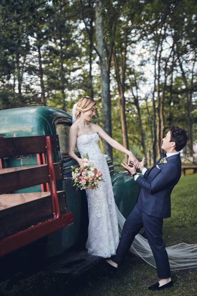 Brides photoshoot at this camp-themed wedding weekend at Cedar Lakes Estate in Upstate NY, USA | Photo by Christian Oth Studios