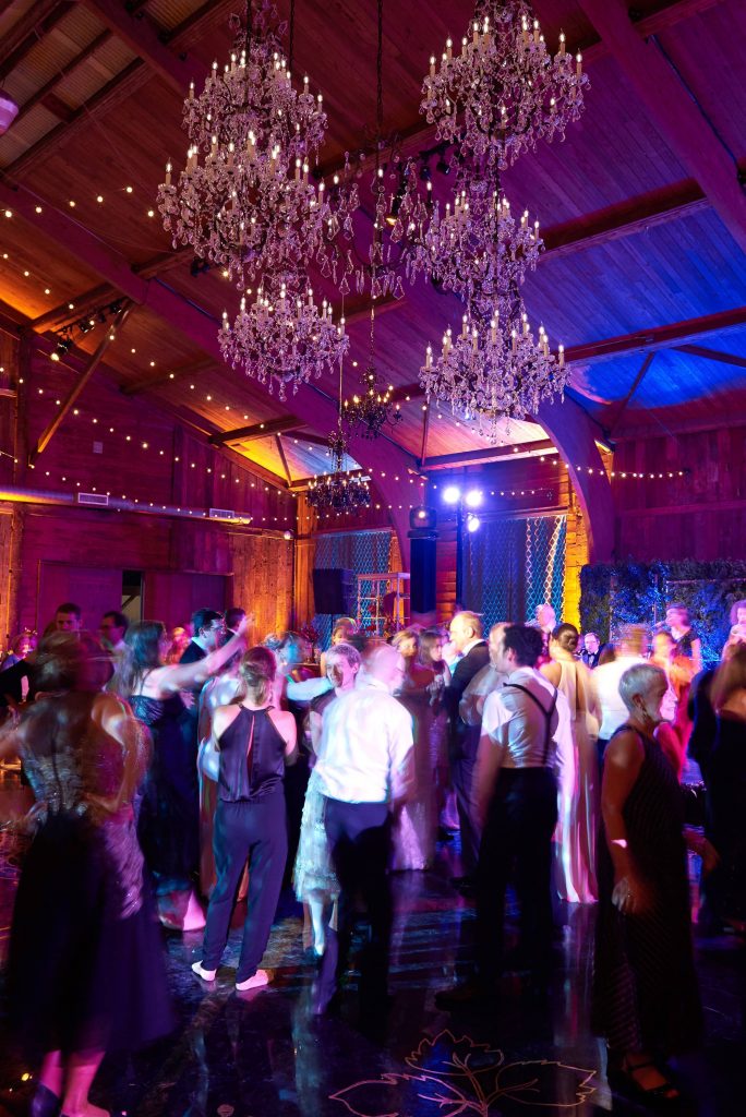 Dancing during reception at this camp-themed glamping wedding weekend at Cedar Lakes Estate in Upstate NY, USA | Photo by Christian Oth Studios