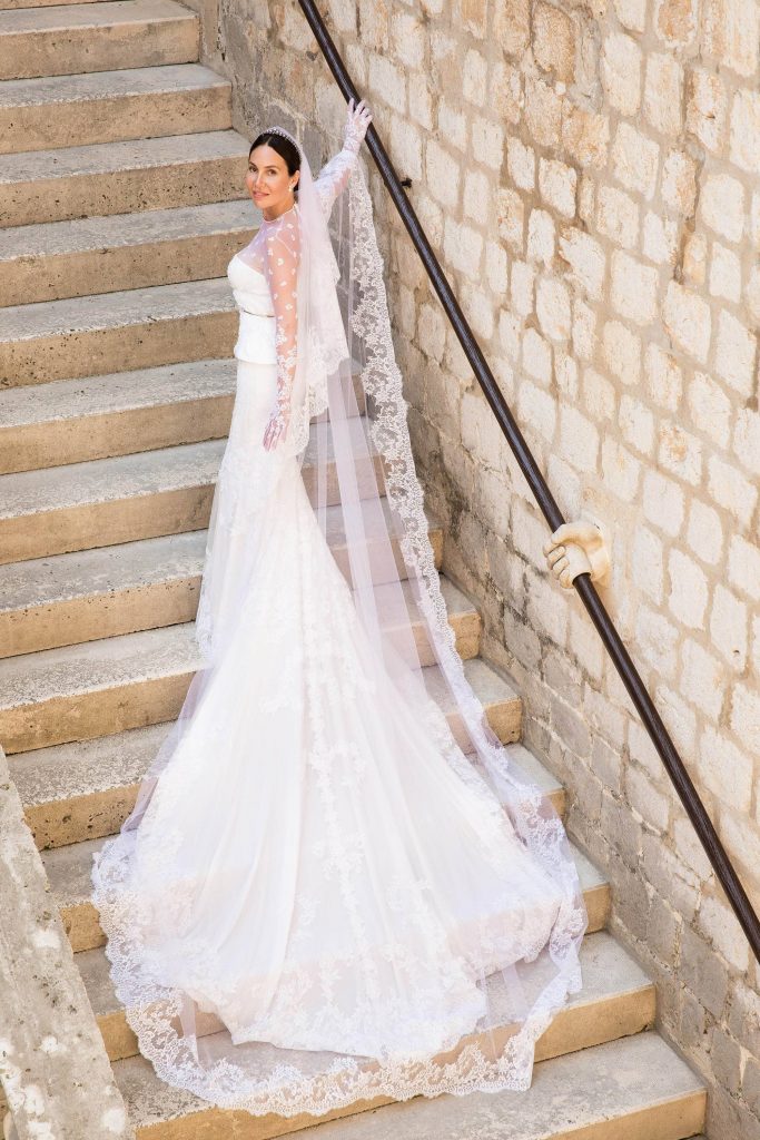 Bride and wedding dress at this Dubrovnik Wedding in Croatia | Photo by Robert Fairer