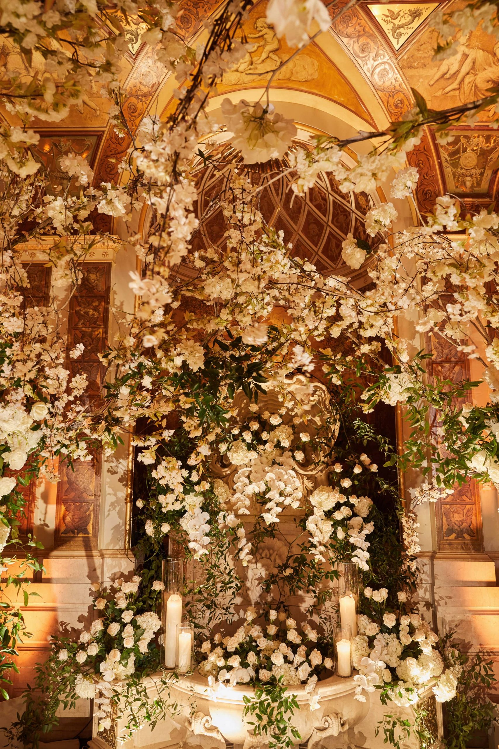 Exquisite floral arrangements designed by Ed Libby at this classic autumn wedding at The Plaza in NYC | Photo by Christian Oth Studio