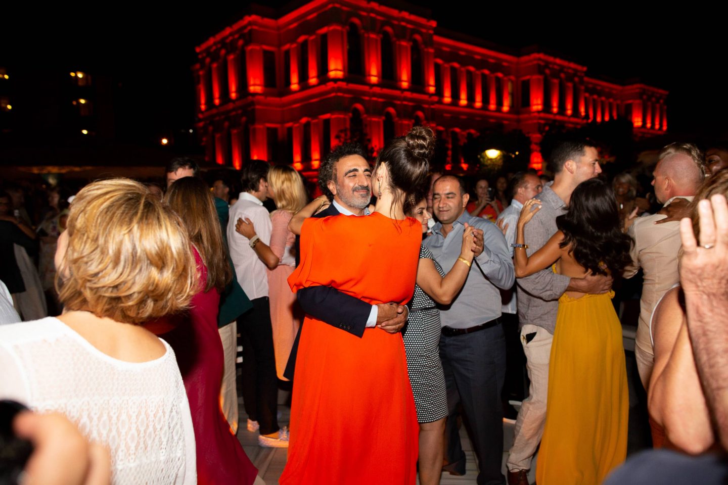 Dancing during the welcome party at this Istanbul wedding weekend at Four Seasons Bosphorus | Photo by Allan Zepeda