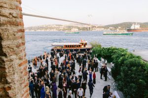 Guests arriving to reception at this Istanbul wedding weekend at Four Seasons Bosphorus | Photo by Allan Zepeda