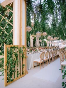 Garden-inspired reception at this Istanbul wedding weekend at Four Seasons Bosphorus | Photo by Allan Zepeda
