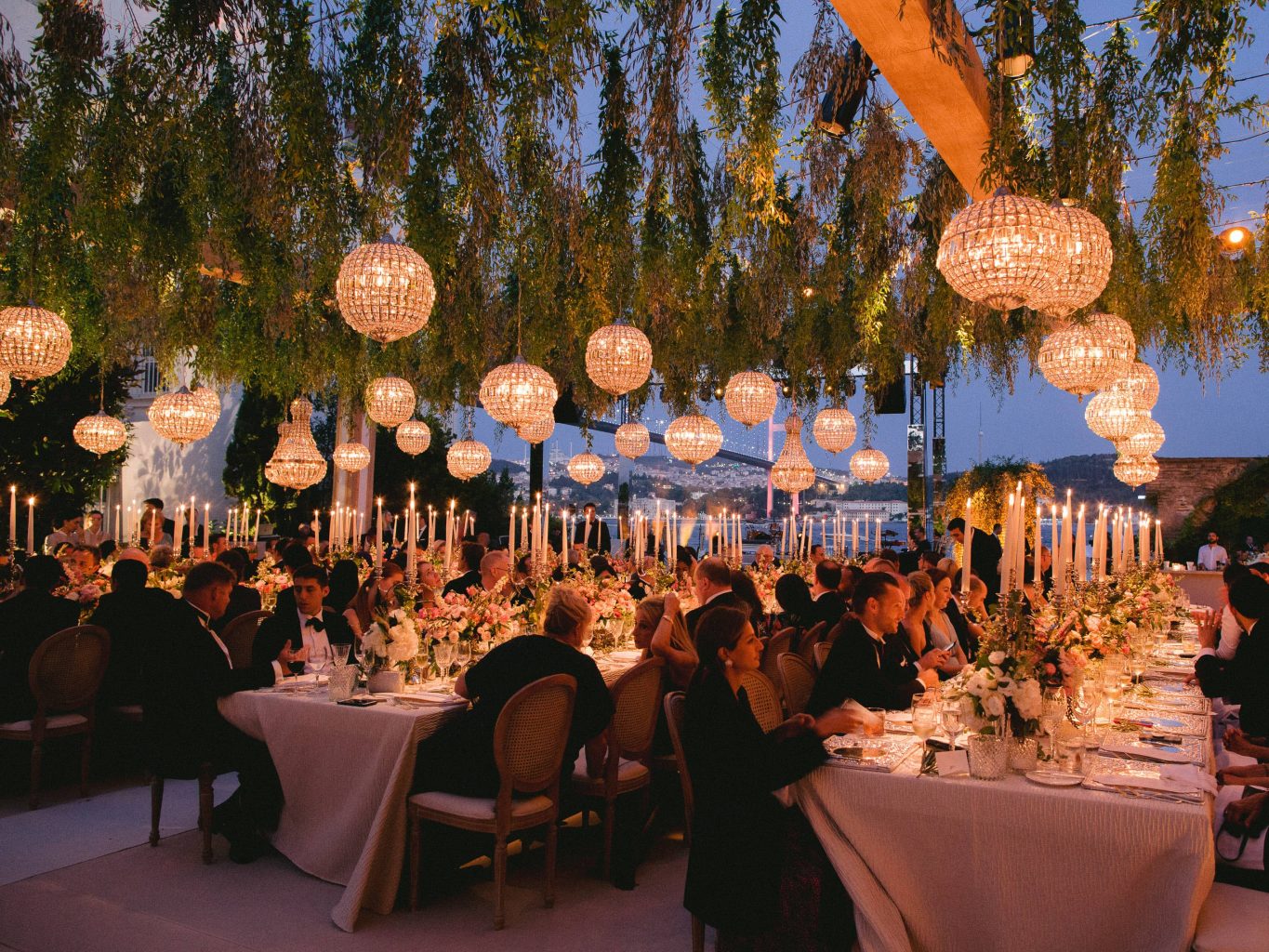 Guests during reception at this Istanbul wedding weekend at Four Seasons Bosphorus | Photo by Allan Zepeda
