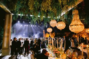 Reception at night at this Istanbul wedding weekend at Four Seasons Bosphorus | Photo by Allan Zepeda