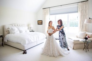 Bride getting ready at this Hamptons wedding weekend held at The Parrish Museum | Photo by Roey Yohai Studio