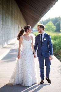 Bride and groom at this Hamptons wedding weekend held at The Parrish Museum | Photo by Roey Yohai Studio