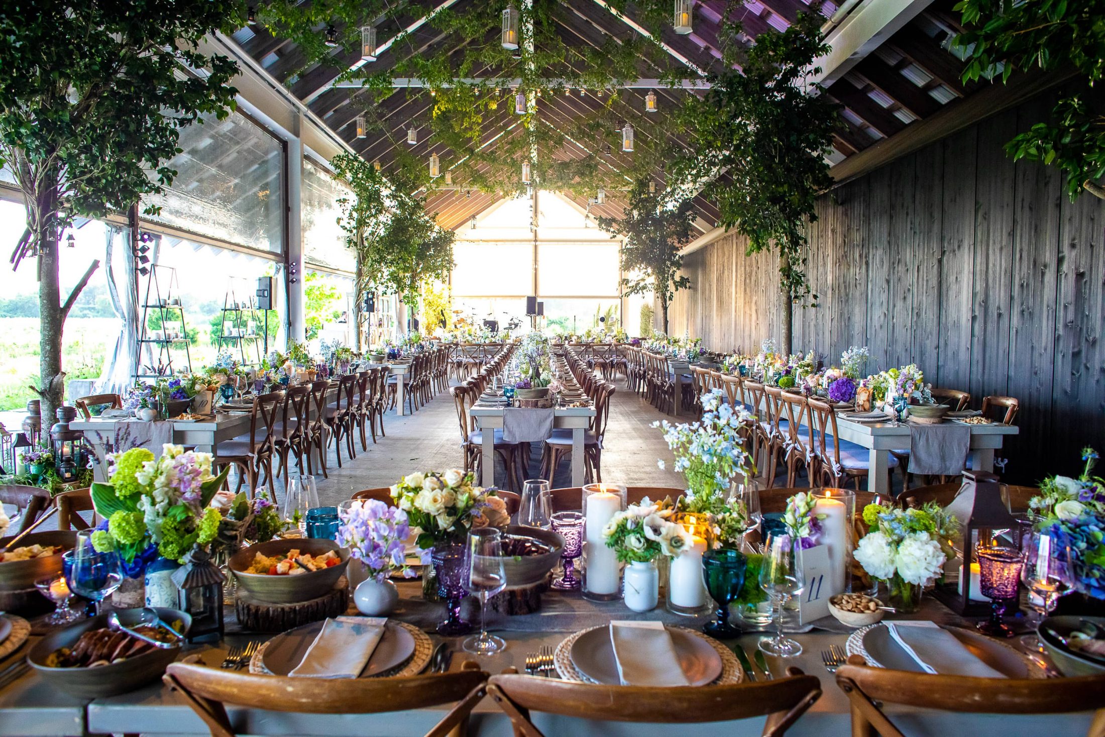 Reception at this Hamptons wedding weekend held at The Parrish Museum | Photo by Roey Yohai Studio