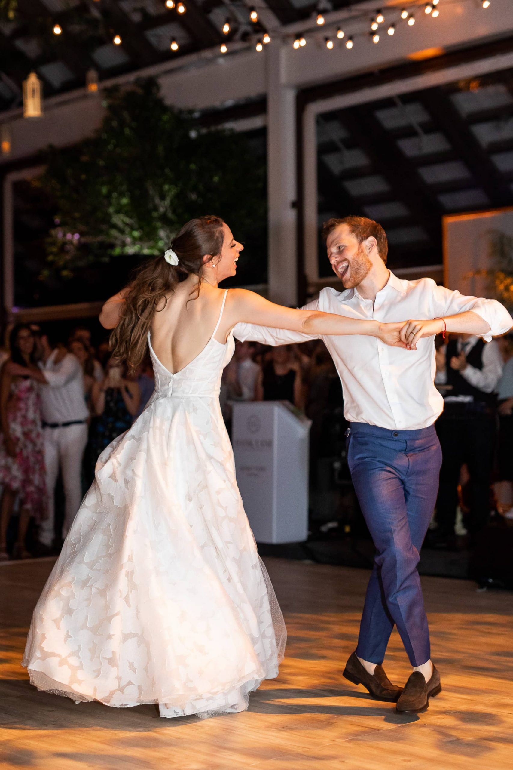 Bride and groom dancing during reception at this Hamptons wedding weekend held at The Parrish Museum | Photo by Roey Yohai Studio