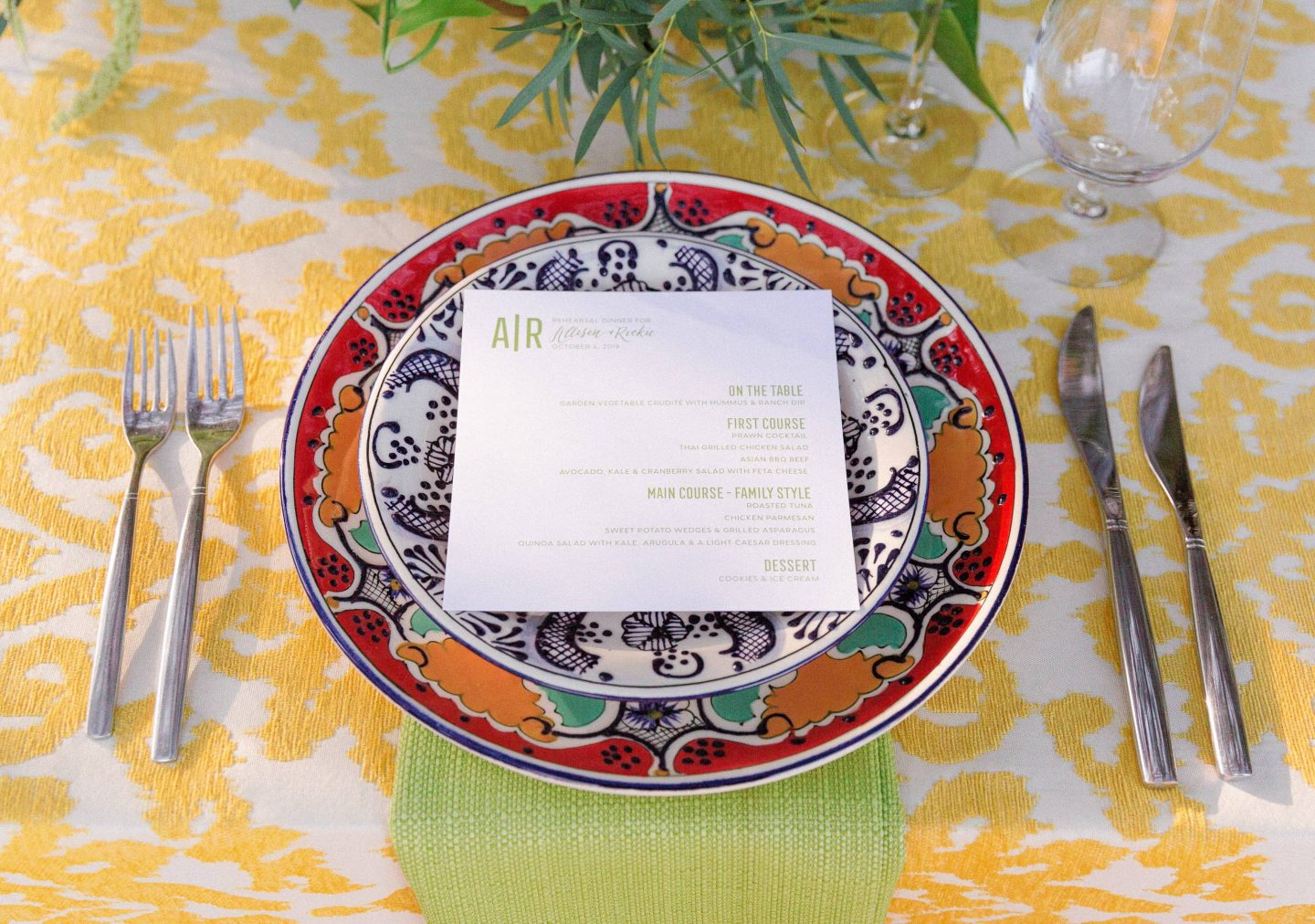 Table setting and menu at this Los Cabos wedding in Mexico | Photo by Allan Zepeda