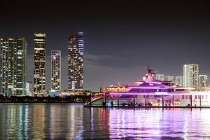 Night views at this Miami yacht wedding | Photo by Corbin Gurkin